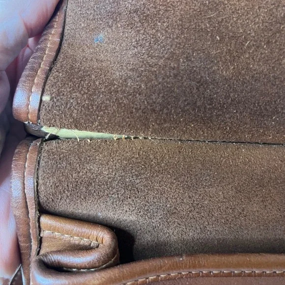 Vintage Coach Murphy Turnlock Leather Crossbody Bag British Tan Leather - Picture 9 of 12